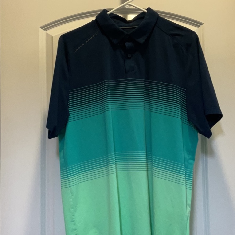 Men's Gradient Polo Shirt - Blue and Green